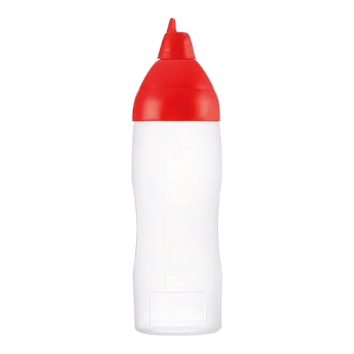 Araven Non-Drip Sauce Squeeze Bottle | Red LDPE | 0.35 L | Ø6 x H20.3 cm 1