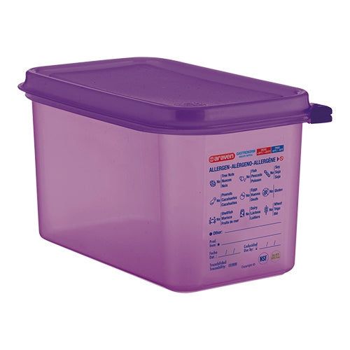 Araven Purple Airtight Food Container GN 1/4 | Polypropylene | 150 mm | 4.3 L 1