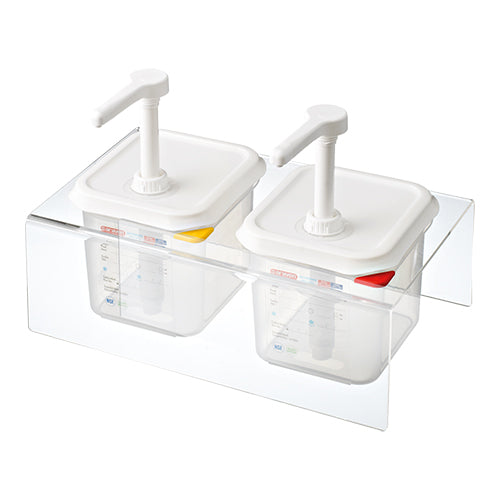 Araven Sauce Dispenser Bar | Set of 2 | 1/6 GN 150 mm Containers | 2.6 L Each 1