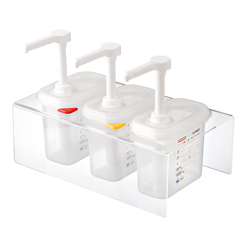 Sauce Dispenser Bar with 3 Containers | Araven | 3 x 1.5 L | 30 ml Dosage 1