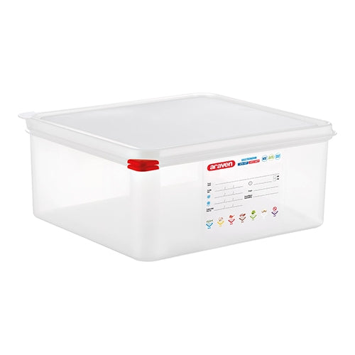Araven GN 2/3 Airtight Polypropylene Food Container | HACCP Color Coding | 14 L | 35.4 x 32.5 x H15 cm 1