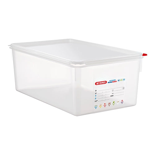 Araven GN 1/1 Airtight Polypropylene Food Container | HACCP Color Coding | 27.5 L | 53 x 32.5 x H20 cm 1