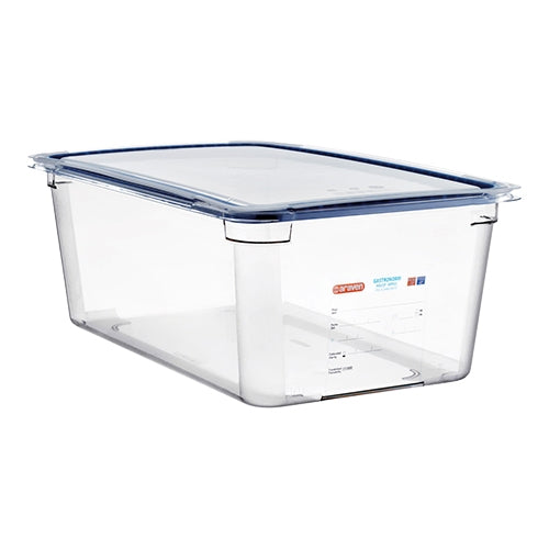 Araven Transparent Polycarbonate Food Container GN 1/1 with Silicone Sealing Lid | 26.1 L | 200 mm 1