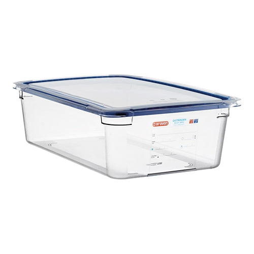 Araven Transparent Polycarbonate Food Container GN 1/1 with Silicone Sealing Lid | 19.6 L | 150 mm 1