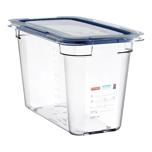 Transparent GN 1/3 Food Container with Silicone-Seal Lid | Araven | Polycarbonate | 6.7 L, 32.5 x 17.6 x H20 cm 1