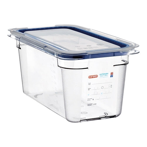 Transparent GN 1/3 Food Container with Silicone-Seal Lid | Araven | Polycarbonate | 5.4 L, 32.5 x 17.6 x H15 cm 1