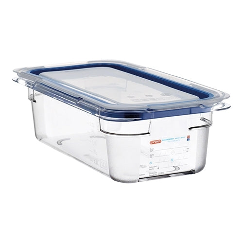 Transparent GN 1/3 Food Container with Silicone-Seal Lid | Araven | Polycarbonate | 3.7 L, 32.5 x 17.6 x H10 cm 1