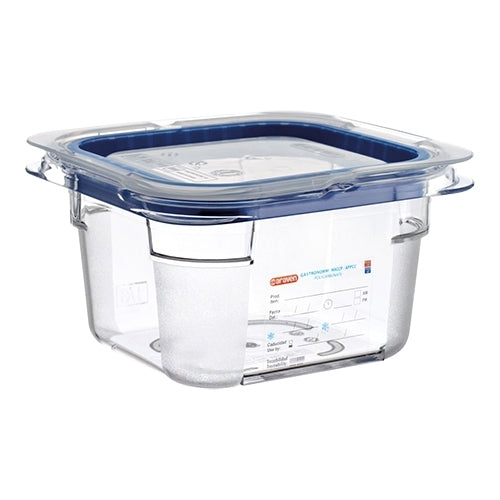 Araven Transparent Polycarbonate GN 1/6 Food Container with Silicone-Seal Lid | 100 mm | 1.5 L 1