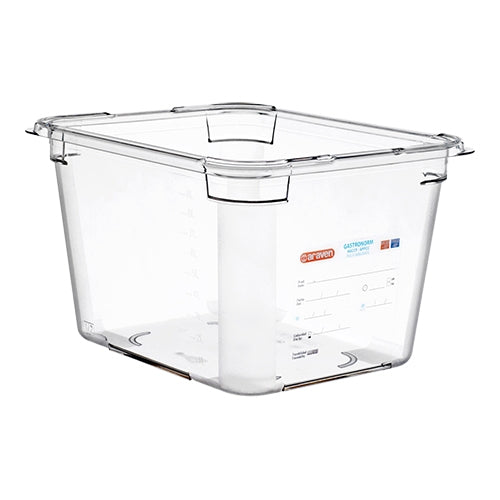 Araven GN 1/2 Polycarbonate Gastronorm Pan | Transparent | 200 mm | 11.35 L 1