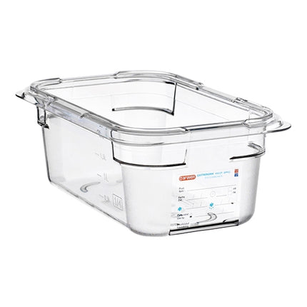Araven GN 1/4 Gastronorm Pan | Transparent Polycarbonate | 100 mm | 2.6 L 1