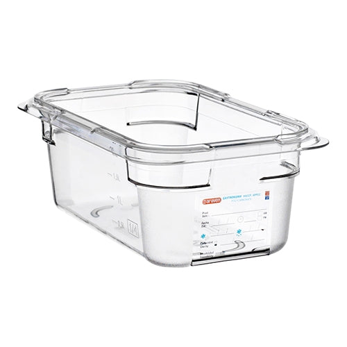 Araven GN 1/4 Gastronorm Pan | Transparent Polycarbonate | 100 mm | 2.6 L 1
