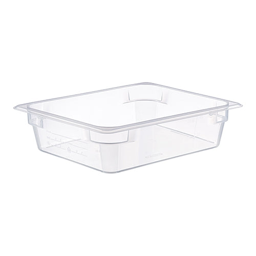 Araven Transparent Polypropylene Gastronorm Pan GN 1/2 with HACCP Label | H100 mm | 6.2 L 1