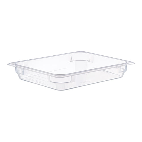 Araven Transparent Polypropylene Gastronorm Pan GN 1/2 with HACCP Label | H65 mm | 4 L 1