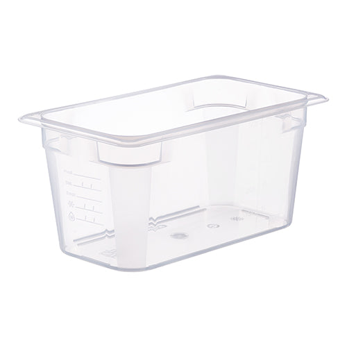 Araven Transparent Polypropylene GN 1/3 Gastronorm Food Pan with HACCP Label | 150 mm | 5.5 L 1
