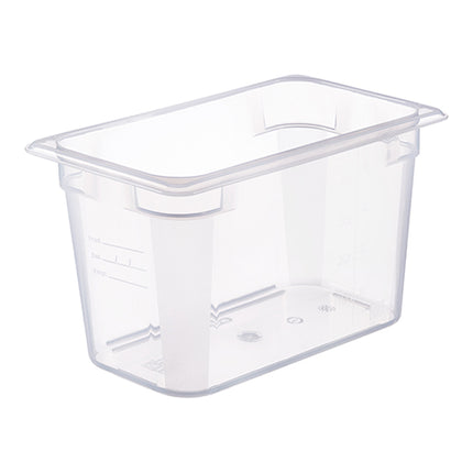 Araven Transparent Polypropylene GN 1/4 Gastronorm Food Pan with HACCP Label | 150 mm | 3.8 L 1