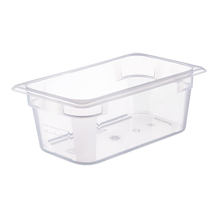 Araven Transparent Polypropylene GN 1/4 Gastronorm Food Pan with HACCP Label | 100 mm | 2.6 L 1