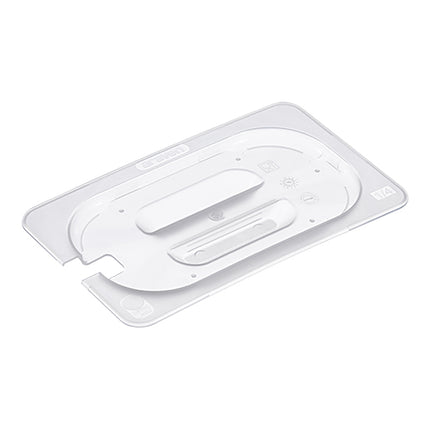 Araven Transparent Polypropylene GN 1/4 Gastronorm Lid with Ladle Cut-Out | 26.5 x 16.2 cm 1