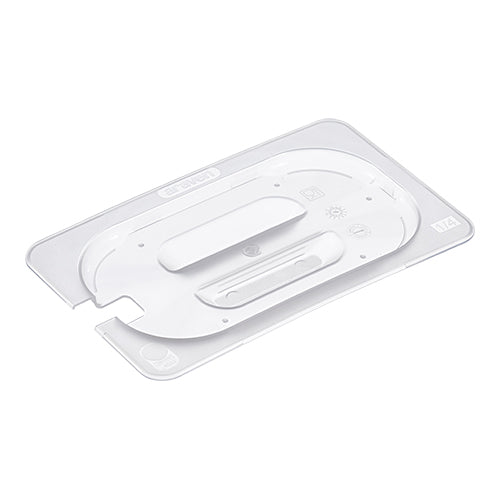 Araven Transparent Polypropylene GN 1/4 Gastronorm Lid with Ladle Cut-Out | 26.5 x 16.2 cm 1