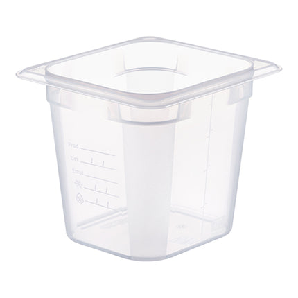 Araven Transparent Polypropylene Gastronorm Pan GN 1/6 with HACCP Label | 2.3 L | 17.6 x 16.2 x H15 cm 1