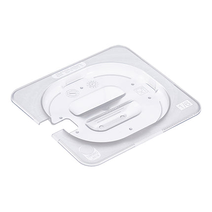 Araven Transparent Polypropylene GN 1/6 Gastronorm Lid with Ladle Cut-Out | 17.6 x 16.2 cm 1
