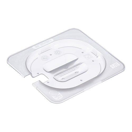 Araven Transparent Polypropylene GN 1/6 Gastronorm Lid with Ladle Cut-Out | 17.6 x 16.2 cm 1
