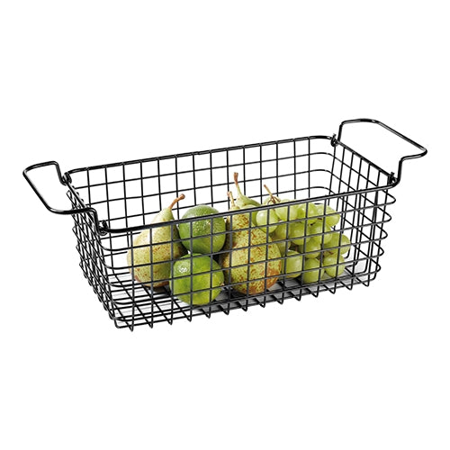 Black Metal GN 1/3 Buffet Basket | Pujadas | Stackable Rectangular Bread Display Basket 1
