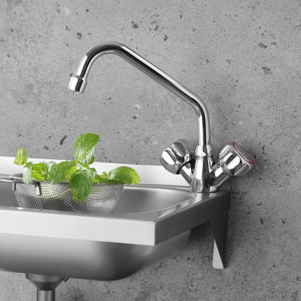 Single-Hole Sink Tap with Separate Hot and Cold Knobs | HENDI 2