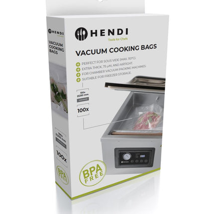 Sous-Vide Cooking Bags | HENDI | 100 pcs | 250x150mm | 2-Ply Vacuum Bags
