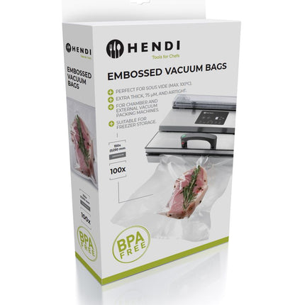 Embossed Vacuum Bags | HENDI | 150x250mm | 2-Ply, UV Filtered