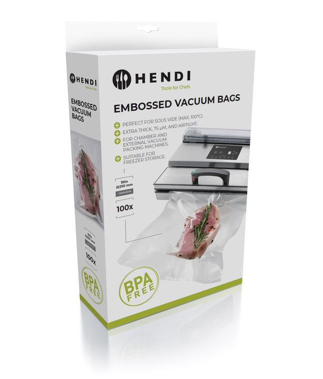 Embossed Vacuum Bags | HENDI | 150x250mm | 2-Ply, UV Filtered