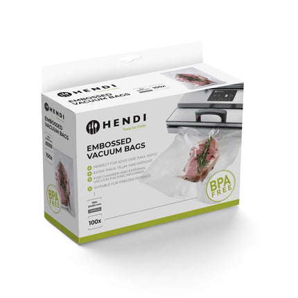 Embossed Vacuum Bags 2-Ply | HENDI | 100 pcs | 150x400mm | Food Safe