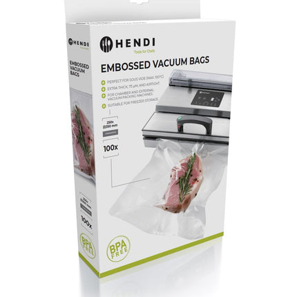 Embossed Vacuum Bags 2-Ply | HENDI | 100 pcs | 250x350mm | Food Safe
