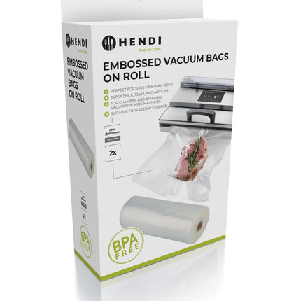 Embossed Vacuum Bags on Roll | HENDI | 2 pcs | 6000x200mm | 2-Ply Vacuum Bags