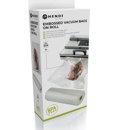 Embossed Vacuum Bags on Roll | HENDI | 2 pcs | 6000x280mm | 2-Ply Vacuum Bags