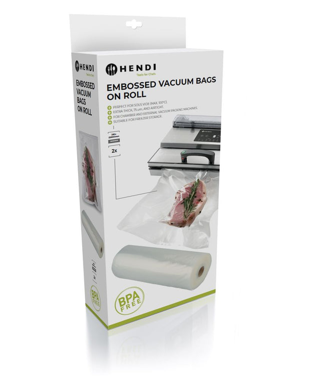 Embossed Vacuum Bags on Roll | HENDI | 2 pcs | 6000x280mm | 2-Ply Vacuum Bags