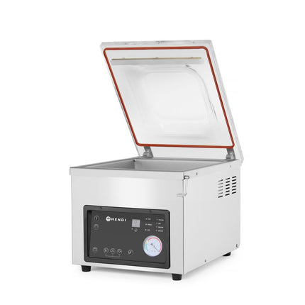 Vacuum chamber packaging machine, HENDI, Profi Line, sealing strip 260 mm, 230V/370W, 330x480x(H)360mm