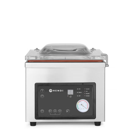 Vacuum chamber packaging machine, HENDI, Profi Line, sealing strip 260 mm, 230V/370W, 330x480x(H)360mm