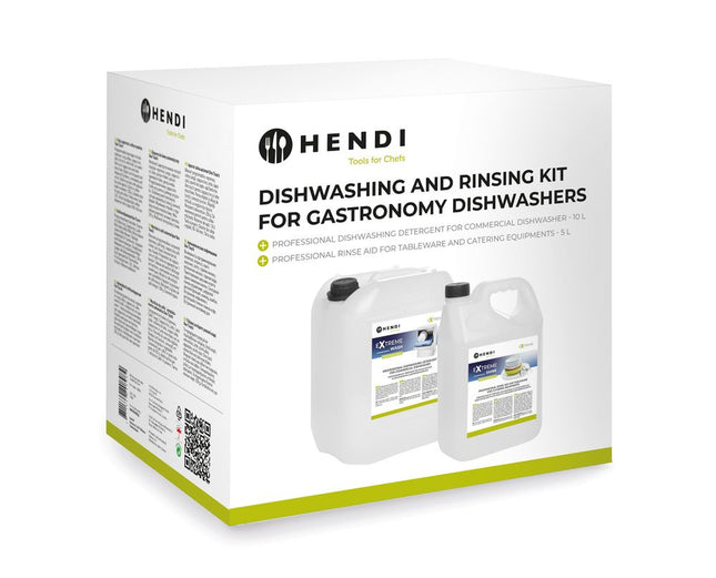 Extreme Wash & Shine Professional set for washing and rinsing dishes in commercial dishwashers, HENDI, 10 L + 5 L