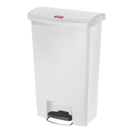 White Polyethylene Pedal Bin | Rubbermaid | 50 L | 45.6 x 29.2 x H71.9 cm 1