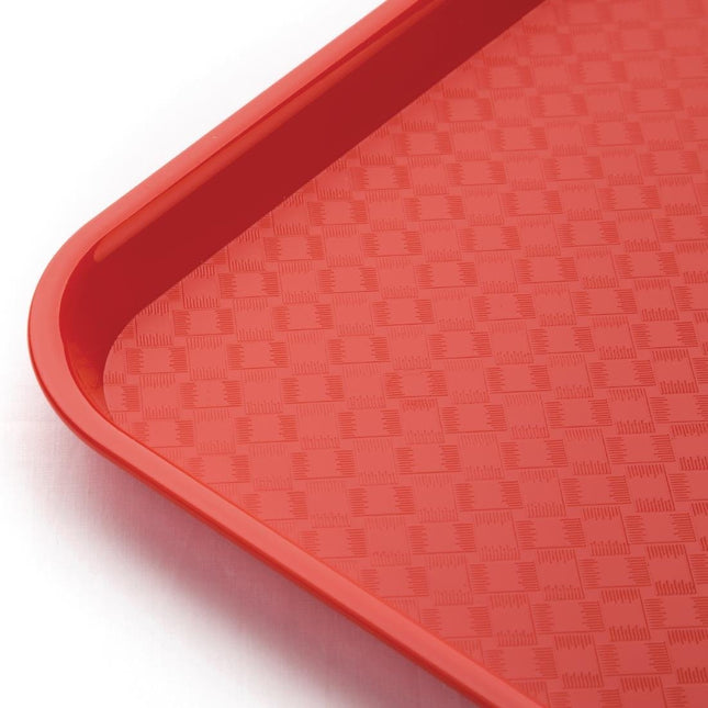Polypropylene Anti-Slip Serving Tray Red 34.5x26.5cm | Olympia Kristallon 2