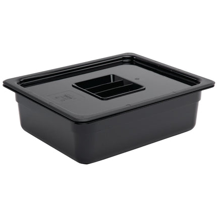 Polycarbonate Black Container GN 1/2 100mm | Vogue 3