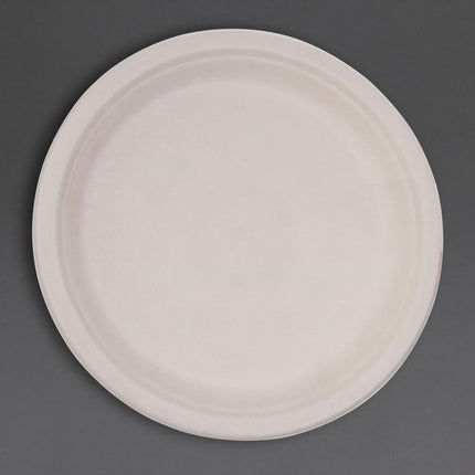 Compostable Round Bagasse Plates 261mm Uncolored | Fiesta 3