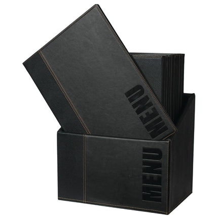 Scratch-Resistant Synthetic Leather A4 Menu Covers with Storage Box | Securit | 20 Pieces 5