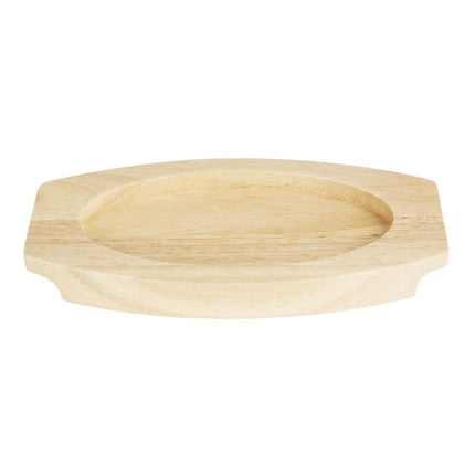 Hevea Wood Base for Oval Cast Iron Serving Dish 210x120mm | Olympia 2