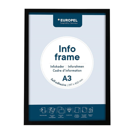 Self-Adhesive Info Frame Set 2 Pieces A3 Black | Europel 7