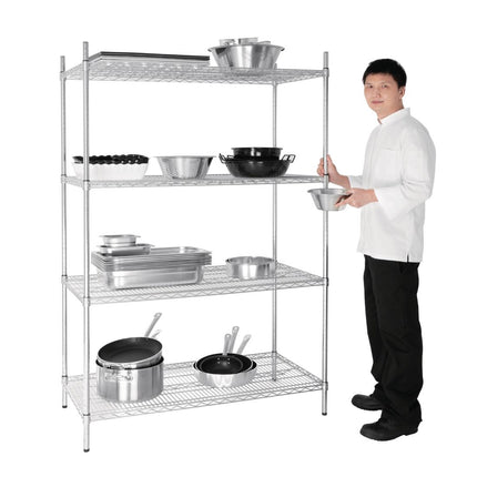 Vogue Multifunctional Storage Rack with 4 Shelves 122x61cm 2
