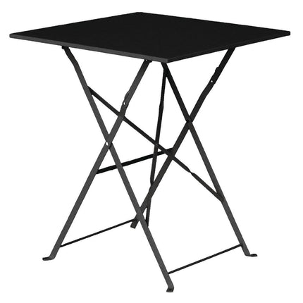 Square Steel Folding Terrace Table 60cm Black | Bolero
