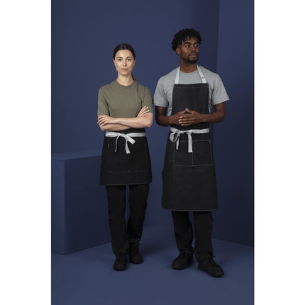 Black Denim Bistro Apron with Front Pocket | Southside | 40x76 cm 4