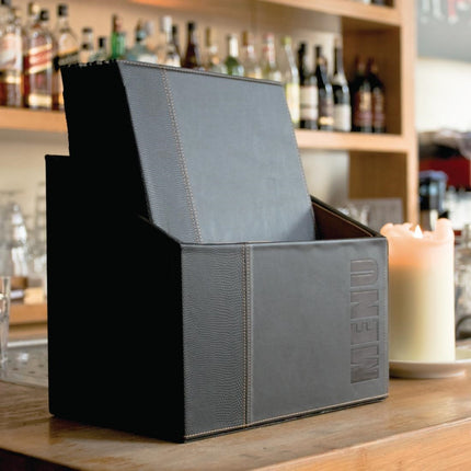 Scratch-Resistant Synthetic Leather A4 Menu Covers with Storage Box | Securit | 20 Pieces 4