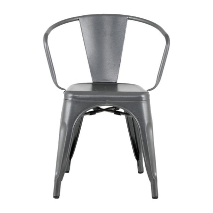Bolero Bistro Curve Armchairs Dark Grey 4-Pack 2